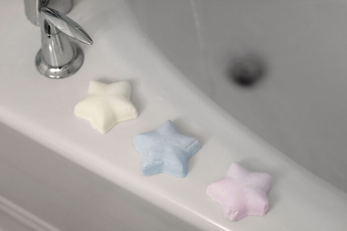 Star Bath Bombs In Bath Tub